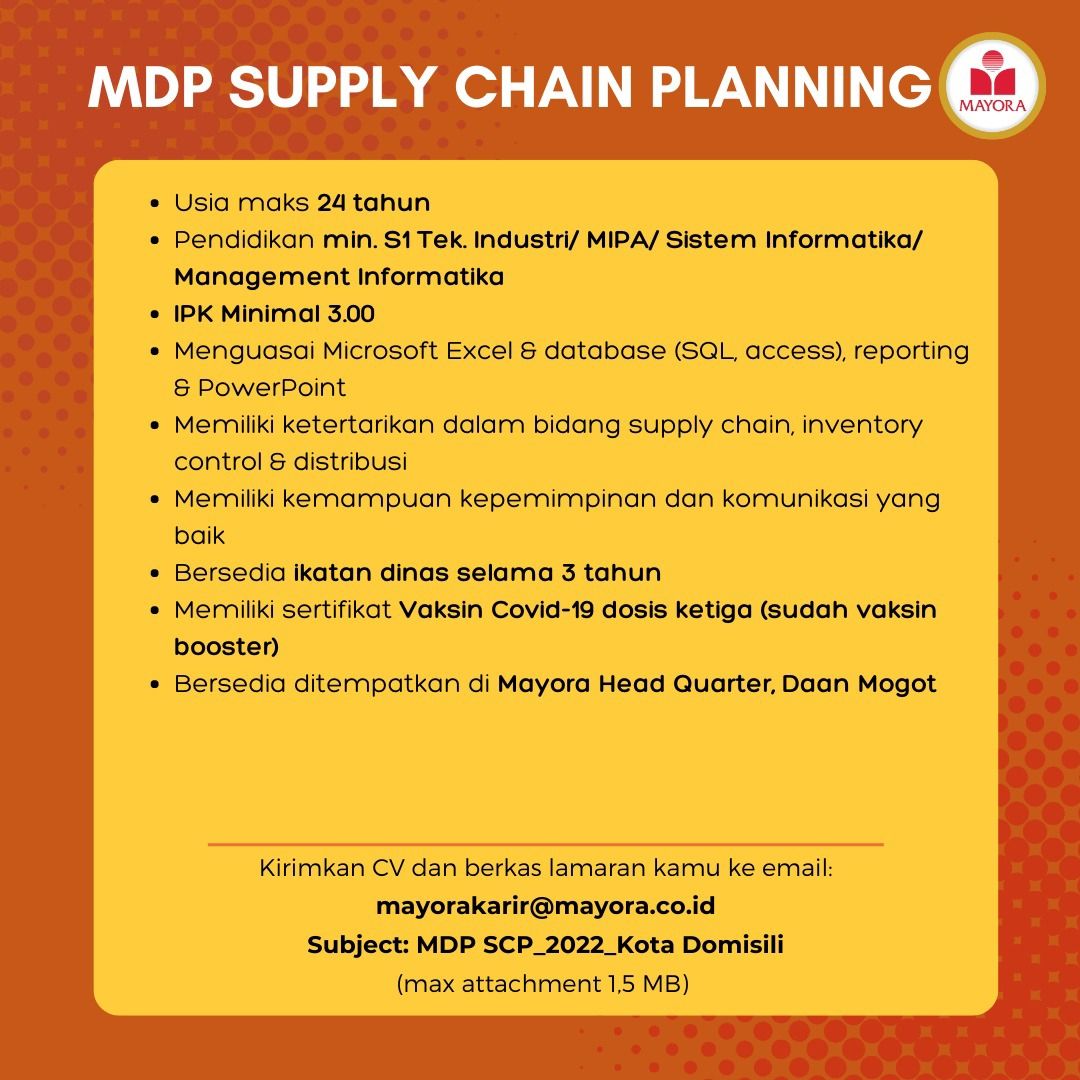MDP Supply Chain Planning